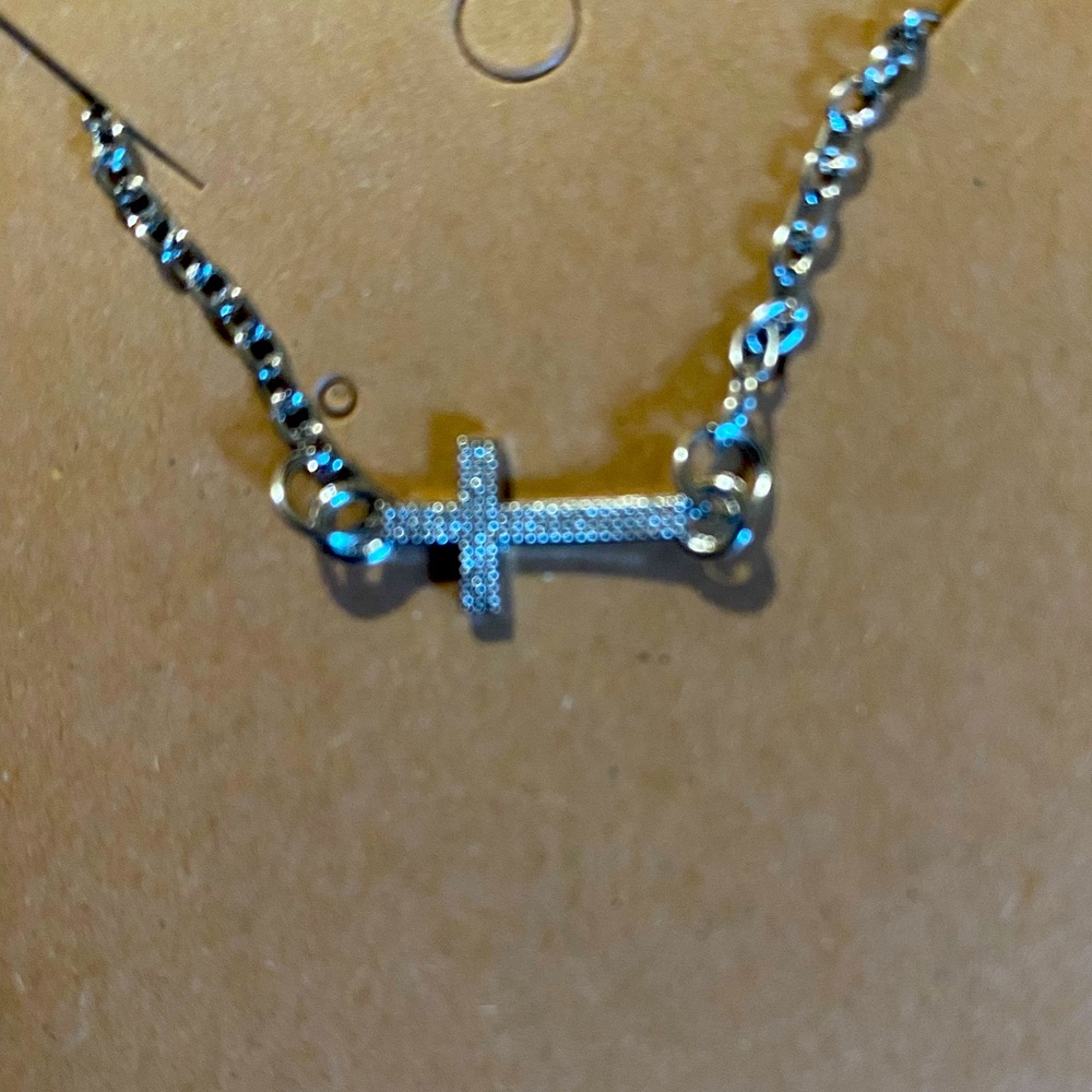 Textured Cross Pendant Necklace